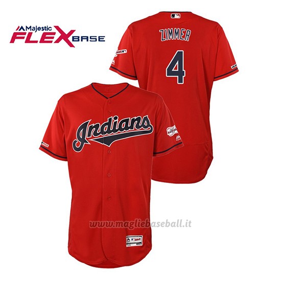 Maglia Baseball Uomo Cleveland Indians Bradley Zimmer 150th Aniversario Patch 2019 All Star Game Flex Base Rosso